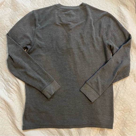 Banana Republic Gray Long Sleeve Crewneck 1/4 Metal Button Up Men’s Large Casual - Picture 6 of 8